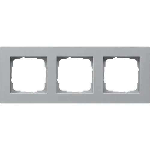 Gira 0213255 afdekraam 3-voudig E2 vlak aluminium mat