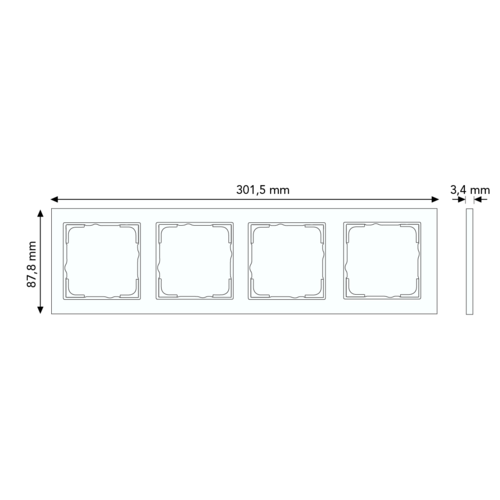 Gira 0214255 afdekraam 4-voudig E2 vlak aluminium mat