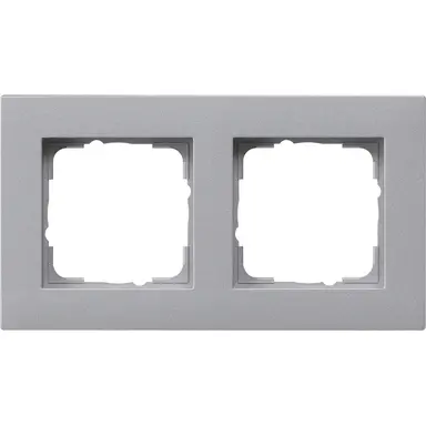 Gira 0212255 afdekraam 2-voudig E2 vlak aluminium mat