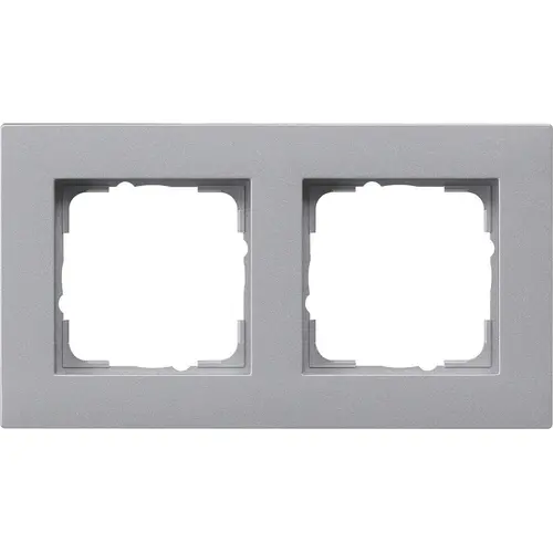 Gira 0212255 afdekraam 2-voudig E2 vlak aluminium mat