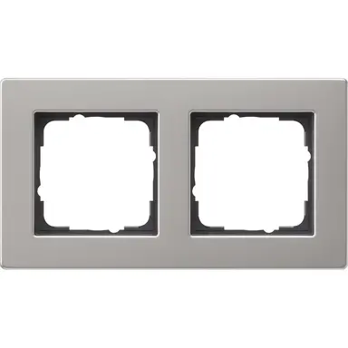 Gira 0212335 afdekraam 2-voudig E2 vlak edelstaal