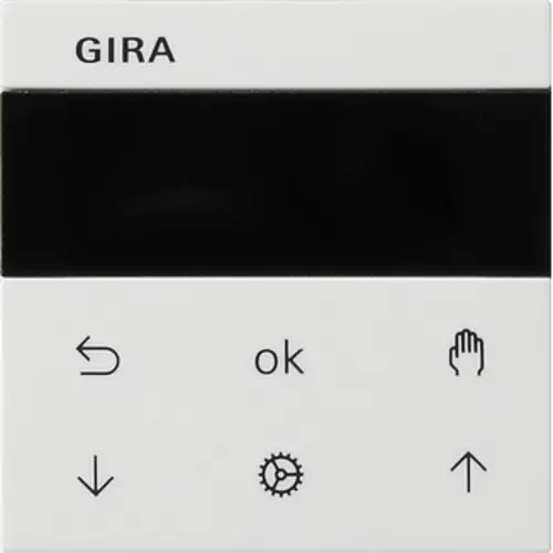 Gira 536603 jaloezie- en schakelklok knop met display Systeem 3000 Systeem 55 wit glans