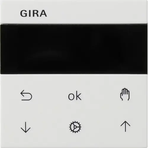 Gira 536603 Systeem 3000 jaloezie- en schakelklok knop met display Systeem 55 wit glans