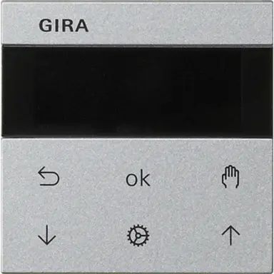 Gira 536626 jaloezie- en schakelklok knop met display Systeem 3000 Systeem 55 aluminium mat