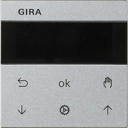 Gira 536626 Systeem 3000 jaloezie- en schakelklok knop met display Systeem 55 aluminium mat
