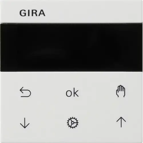 Gira 536627 Systeem 3000 jaloezie- en schakelklok knop met display Systeem 55 wit mat