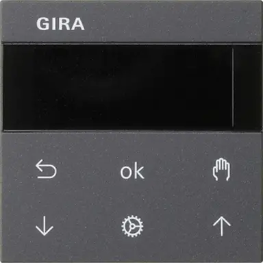 Gira 536628 jaloezie- en schakelklok knop met display Systeem 3000 Systeem 55 antraciet mat