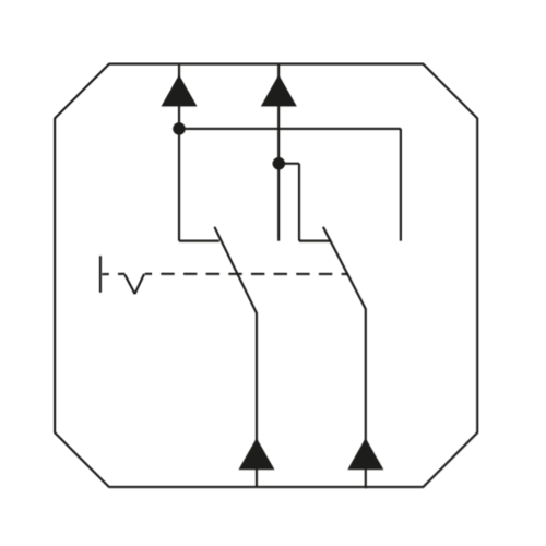 Gira 012327 drukvlakschakelaar rechtstaand kruisschakelaar Systeem 55 wit mat oud model