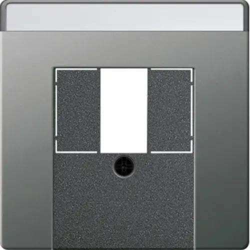 Gira 0876600 centraalplaat USB met tekstkader Systeem 55 edelstaal