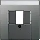 Gira 0876600 centraalplaat USB met tekstkader Systeem 55 edelstaal