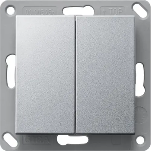 Gira 242226 EnOcean draadloze wandzender 2-voudig Systeem 55 aluminium mat
