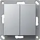 Gira 242226 EnOcean draadloze wandzender 2-voudig Systeem 55 aluminium mat