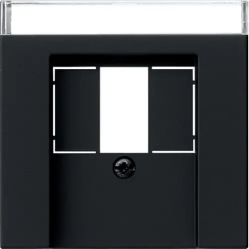 Gira 0876005 centraalplaat USB met tekstkader Systeem 55 zwart mat