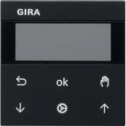 Gira 5366005 Systeem 3000 jaloezie- en schakelklok knop met display Systeem 55 zwart mat