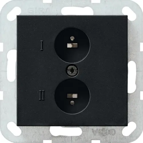 Gira 0402005 wandcontactdoos stereo-ldspr Systeem 55 zwart