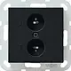 Gira 0402005 wandcontactdoos stereo-ldspr Systeem 55 zwart