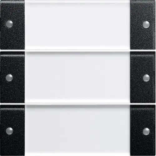 Gira 2133005 wippenset drievoudig met tekstkader systeem 55 zwart mat