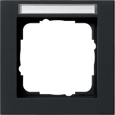 Gira 109109 afdekraam 1-voudig tekstkader E2 zwart mat