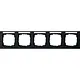 Gira 109509 afdekraam 5-voudig horizontaal tekstkader E2 zwart mat