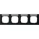 Gira 109409 afdekraam 4-voudig horizontaal tekstkader E2 zwart mat