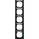 Gira 111509 afdekraam 5-voudig verticaal tekstkader E2 zwart mat