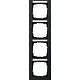 Gira 111409 afdekraam 4-voudig verticaal tekstkader E2 zwart mat