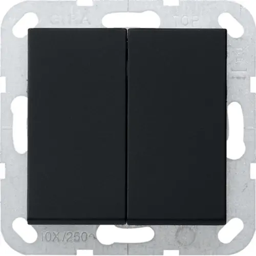 Gira 0128005 drukvlakschakelaar wissel-wisselschakelaar Systeem 55 zwart mat