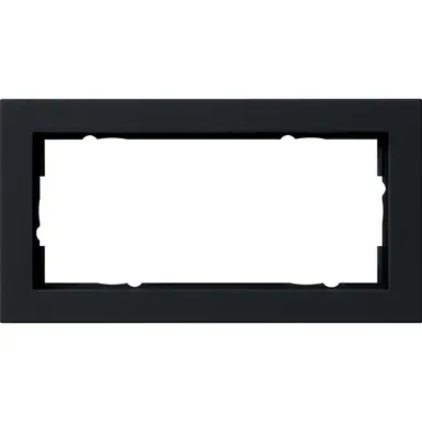 Gira 100209 afdekraam 2-voudig zonder middenstijl E2 zwart mat