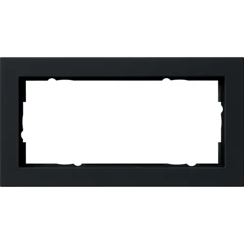 Gira 100209 afdekraam 2-voudig zonder middenstijl E2 zwart mat