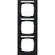 Gira 110309 3-voudig verticaal tekstkader E2 zwart mat