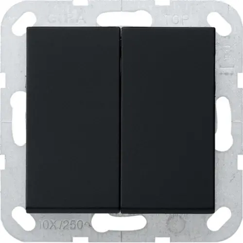 Gira 2860005 drukvlakschakelaar rechtstaand serieschakelaar Systeem 55 zwart mat