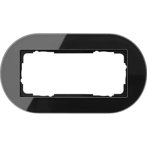 Gira 1002135 afdekraam 2-voudig zonder middenstijl Studio glas zwart
