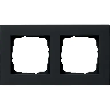 Gira 0212095 afdekraam 2-voudig E2 vlak zwart mat