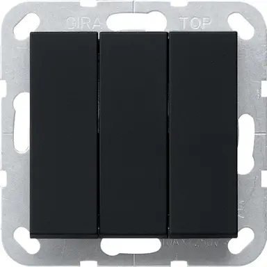Gira 2844005 wipdrukcontact 3-voudig zwart