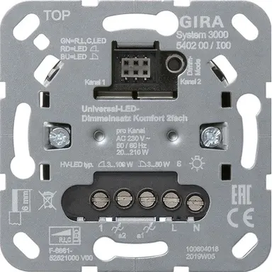 Gira 540200 Systeem 3000 serie tastdimmer universeel LED Comfort 3-100 Watt
