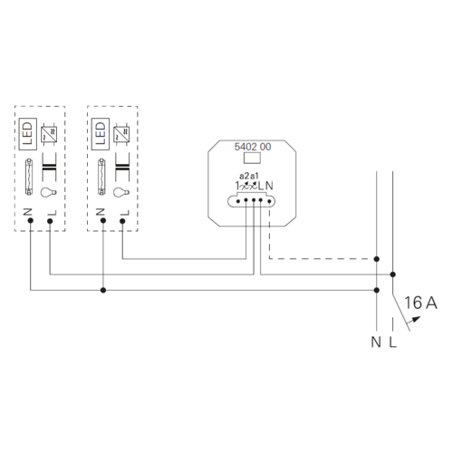 Gira 540200 Systeem 3000 serie tastdimmer universeel LED Comfort 3-100 Watt
