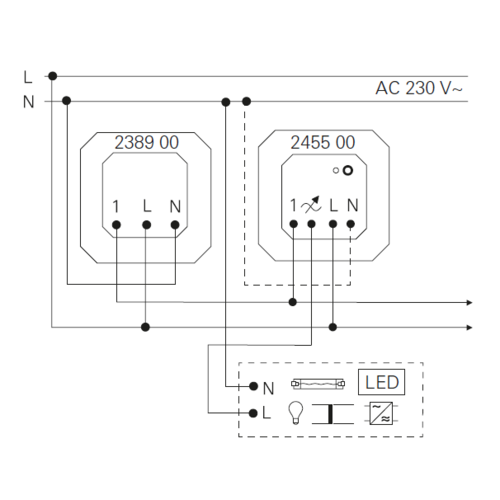 Gira 245500 draaidimmer universeel LED Comfort 3-100 Watt