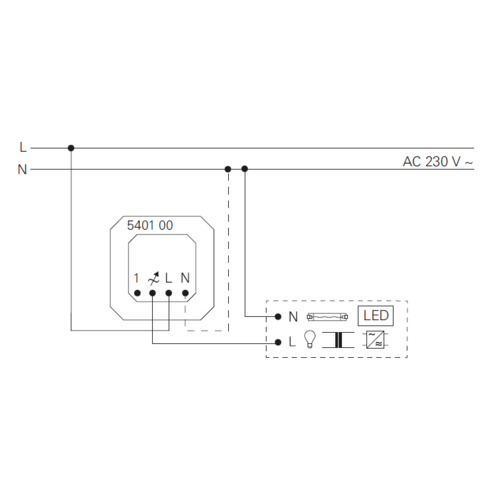 Gira 540100 Systeem 3000 tastdimmer universeel LED Comfort 3-100 Watt