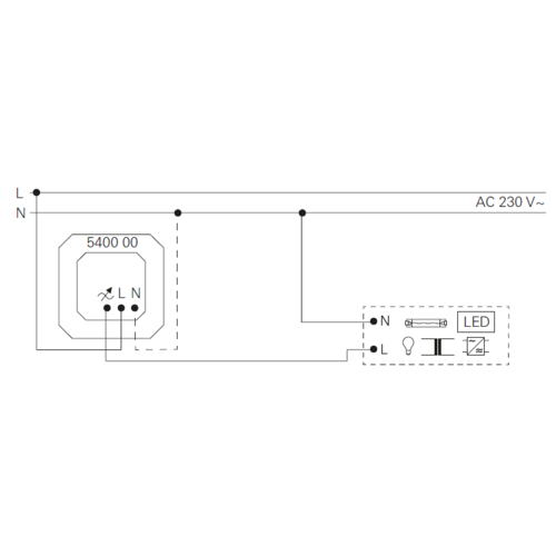 Gira 540000 Systeem 3000 tastdimmer universeel LED Standaard 3-60 Watt