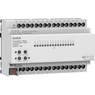 Gira 503800 schakelactor 16-voudig - jaloezieactor 8-voudig 16A Komfort voor KNX