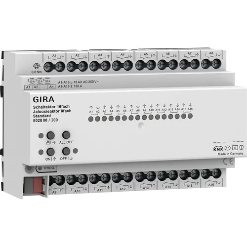 Gira 502800 schakelactor 16-voudig - jaloezieactor 8-voudig 16A Standard voor Gira One en KNX