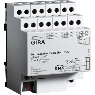 Gira 211400 verwarmactor 6v dra knx