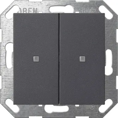 Gira 517328 drukcontact met schakelwip 2-voudig antraciet voor Gira One en KNX systeem