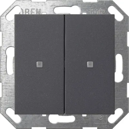 Gira 517328 drukcontact met schakelwip 2-voudig antraciet voor Gira One en KNX systeem