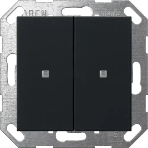 Gira 5173005 drukcontact met schakelwip 2-voudig zwart mat voor Gira One en KNX systeem