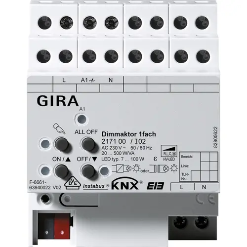 Gira 217100 dimactor 1-voudig 20-500W/VA voor KNX systeem