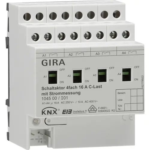 Gira 104500 schakactor 4v16ac dra knx