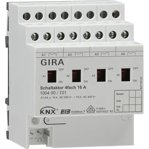 Gira 100400 schakelact 4v 16a dra knx