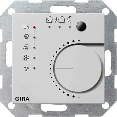 Gira 2100015 KNX thermostaat met drukcontactinterface 4-voudig Systeem 55 grijs mat