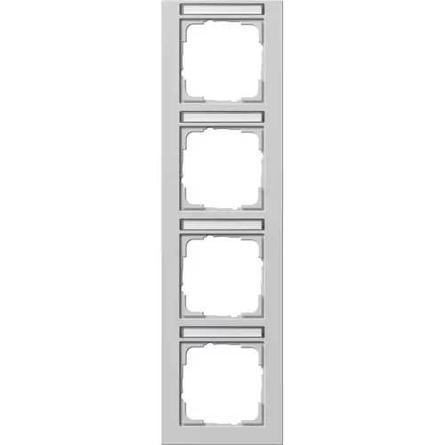 Gira 111437 afdekraam 4-voudig verticaal tekstkader E2 grijs mat
